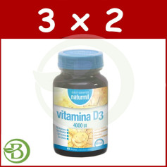 Confezione 3x2 Vitamina D3 4.000 UI. 60 capsule Naturmil