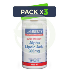 Pack 3x Acido Alfa Lipoico 300mg 90 Compresse Lamberts