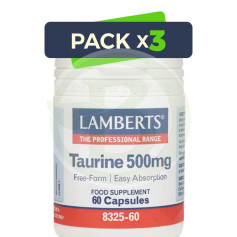 Confezione da 3 Taurina da 500 mg. Lamberti