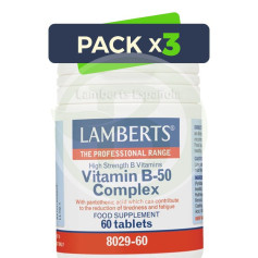 Confezione 3x Vitamina B-50 Complex 60 compresse Lamberts