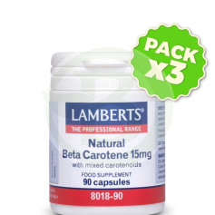 Confezione da 3 Beta-Carotene Naturale da 15 mg. Lamberti