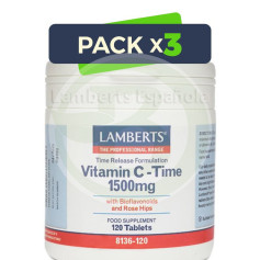 Confezione da 3 compresse di Vitamina C da 1500 mg. con bioflavonoidi di Lamberts