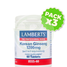 Confezione 3x Ginseng coreano 60 compresse Lamberts