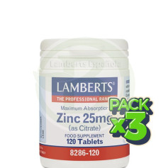 Confezione da 3 Zinco 25Mg. 120 compresse di Lamberts