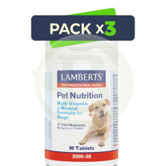 Pack 3x Pet Nutrition (Multivit. y Minerales para Perros) 90 Tabletas Lamberts