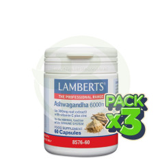 Confezione da 3 Ashwagandha da 6.000 mg. 60 capsule di Lambert