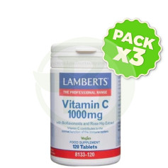 Confezione 3x Vitamina C 1000Mg Bioflavonoidi 120 Compresse Lamberts