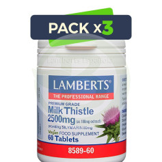 Confezione da 3 Cardo Mariano da 2.500 mg. 60 compresse di Lamberts