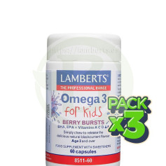Confezione da 3 Omega 3 per bambini con DHA 100mg/EPA 14mg 60 capsule Lamberts