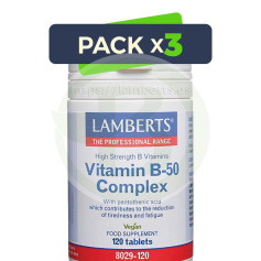 Confezione da 3 Vitamina B-50 Complex 120 compresse Lamberts