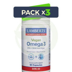 Confezione 3x Vegan Omega 3 60 capsule Lamberts