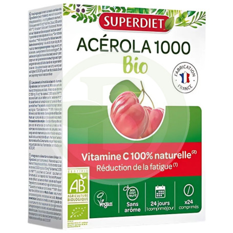 Acerola 1000 (vitamina C) Bio 24 compresse Superdiet