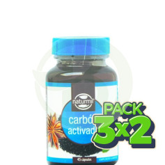 Confezione 3x2 Composto di carbone attivo 45 capsule Naturmil