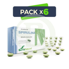 Confezione 6x Spirulina 60 Compresse Soria Natural