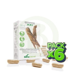 Pack 6x Eleuterococo 15S Fórmula XXI 30 Cápsulas Soria Natural
