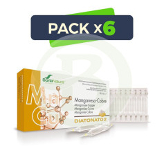 Confezione 6x Diatonate 2 (Mn-Cu) 28 Fiale Soria Natural