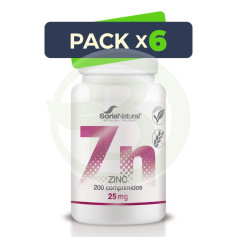 Confezione da 6 Zinco 350 mg. X 200 Soria Naturale a Rilascio Prolungato
