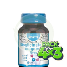 Confezione 4x3 Magnesio Bisglicinato 750Mg 90 Compresse Naturmil