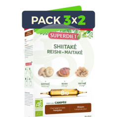 Confezione 3x2 Shitake-Maitake-Reishi BIO 20 Fiale Super Diet