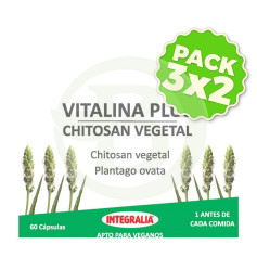 Pack 3x2 Vitalina Plus Chitosan Vegetal 60 Cápsulas Integralia