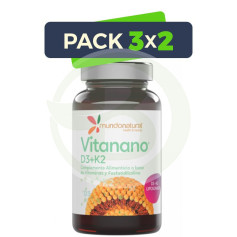 Confezione 3x2 Vitanano Vitamine D3+K2 30 Capsule Natural World