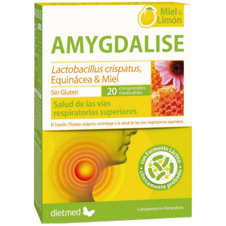 Amygdalise Miele e Limone 20 Compresse Masticabili Dietmed