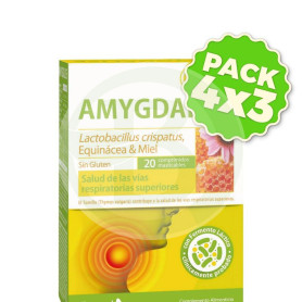 Pack 4x3 Amygdalise Miel y Limón 20 Comprimidos Masticables Dietmed