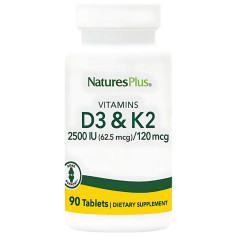 Vitamina D3 2500Ui Vitamina K2 120Μg 90 Compresse Natures Plus