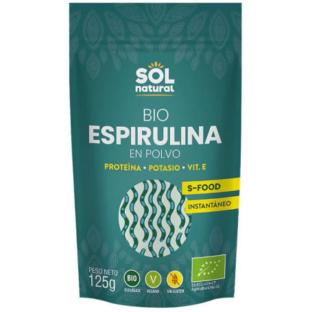 Polvere di Spirulina Biologica 125G Sol Natural