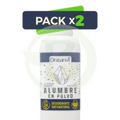 Confezione da 2 deodoranti in polvere di allume Drasanvi da 100 g