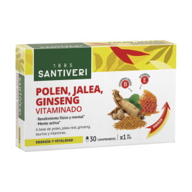 Polline, Gelatina e Ginseng Vitaminizzato 30 Compresse Santiveri