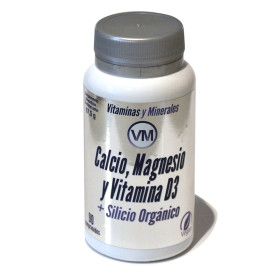 Calcio, Magnesio y Vitamina D3 + Silicio Orgánico 90 Comprimidos Ynsadiet