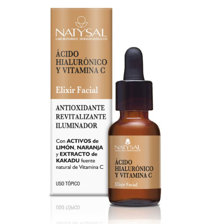 Elisir Viso Acido Ialuronico e Vitamina C 15Ml. Natysal