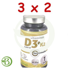 Confezione 3x2 D3 + K2 Liposomed 2.500Ui 60 Capsule Pinisan