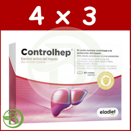 Pack 4x3 Controlhep 60 Comprimidos Eladiet