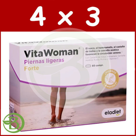 Pack 4x3 Vitawoman Piernas Ligeras Forte 60 Comprimidos Eladiet