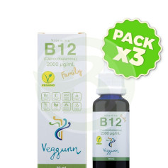 Confezione 3x Vitamina B12 30 ml. Veggunn