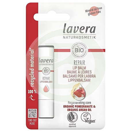 Balsamo labbra riparatore Lavera Bio Argan e Melograno