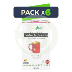 Confezione da 6 Herbodiet Favorisce la Circolazione 20 Filtri Nova Diet