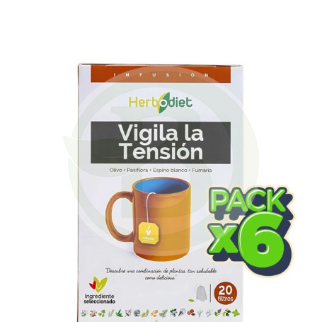 Pack 6x Herbodiet Vigila la Tensión 20 Filtros Nova Diet