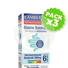 Confezione da 3x Biome Balance Antibiotics (Antibiotici) 30 Capsule Lamberts