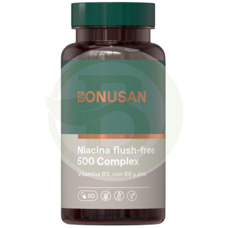 Niacina Flush-Free 500Mg. 60 Cápsulas Vegetales Bonusan