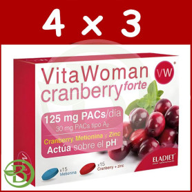 Pack 4x3 Vitawoman Cranberry Forte 30 Comprimidos Eladiet