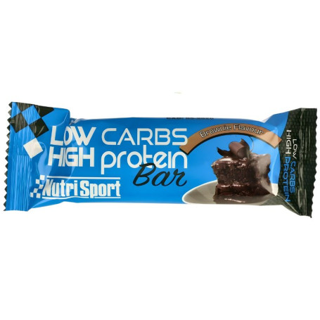 Barretta proteica a basso contenuto di carboidrati e gusto brownie 60 g Nutrisport