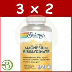 Solaray 3x2 Confezione di magnesio bisglicinato 240 capsule vegetali