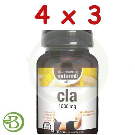 Pack 4x3 Cla Slim 1000Mg 80+40 Perlas Naturmil