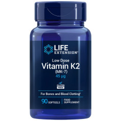 Vitamina K2 a basso dosaggio (Mk-7) 45 mcg 90 perle Life Extension