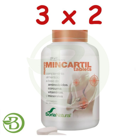 Pack 3x2 Mincartil (antiguo reforzado) 180 Tabletas Soria Natural