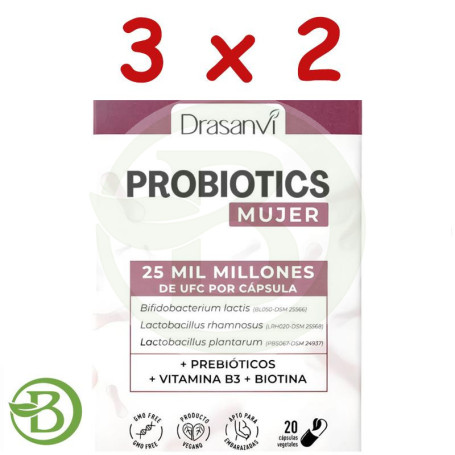Pack 3x2 Probiotics Mujer 20 Cápsulas Drasanvi