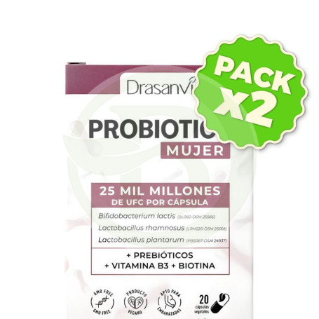 Pack 2x Probiotics Mujer 20 Cápsulas Drasanvi